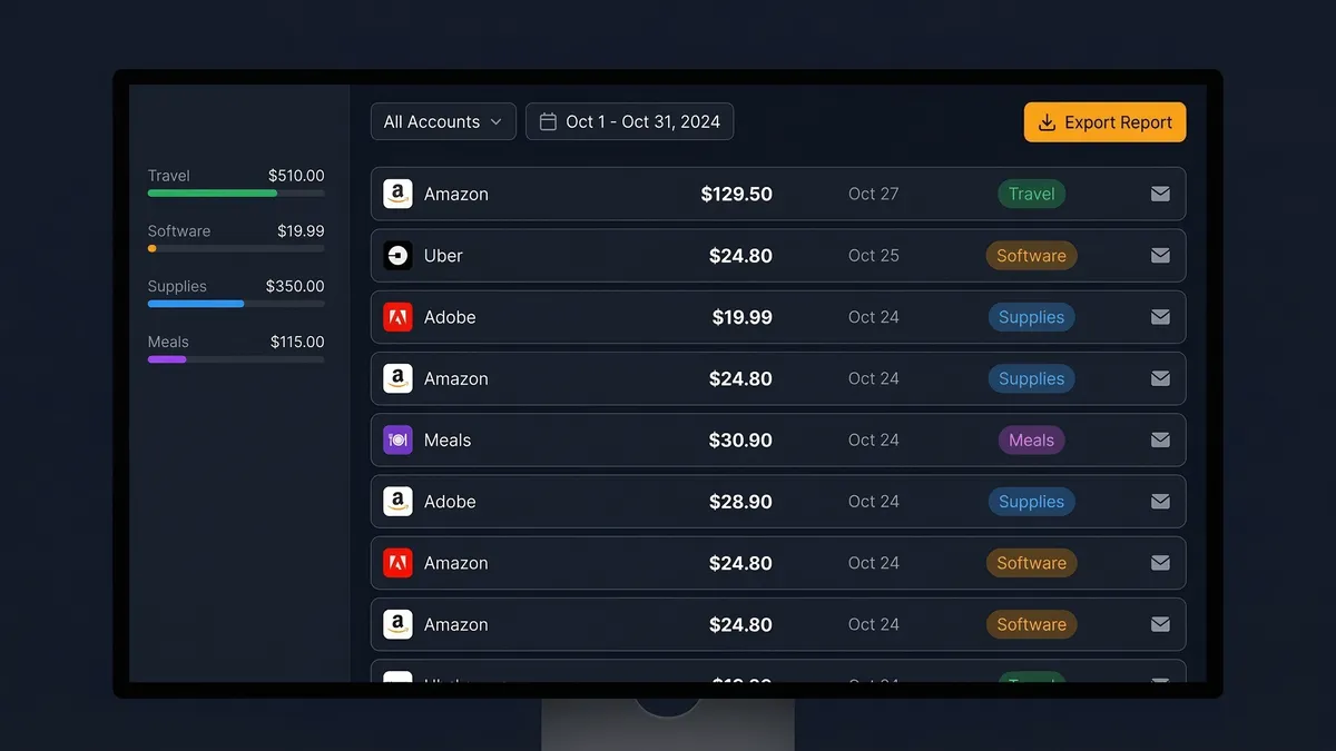 Receipts organized by category, vendor and date in SparkReceipt
