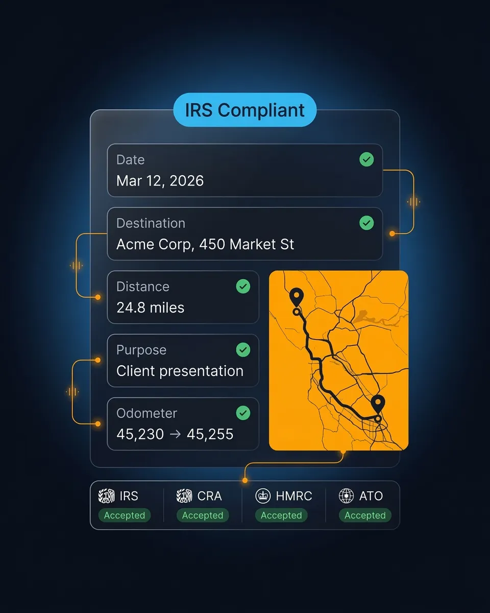 IRS compliant mileage logs