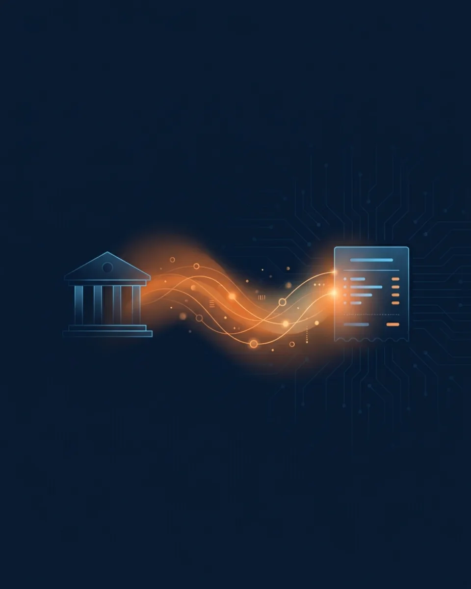 A bank connected to SparkReceipt, streaming transactions that match to receipts
