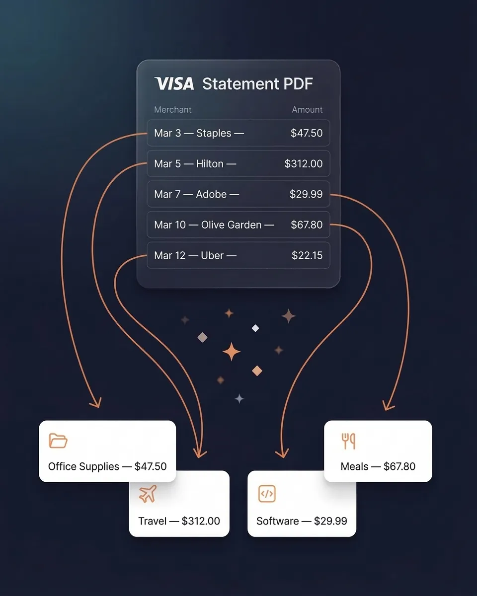 AI categorizes credit card expenses automatically