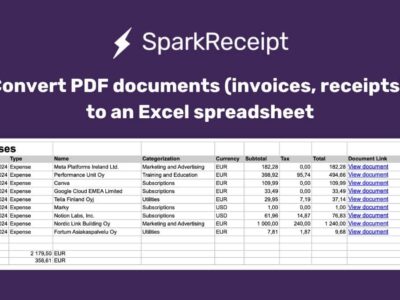 Convert PDFs to Excel Spreadsheet