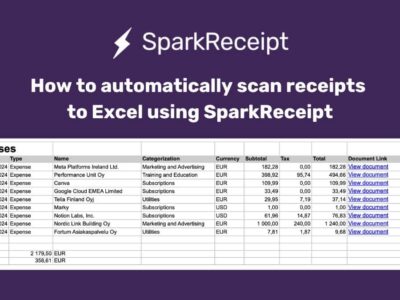 How to Automatically Scan Receipts to Excel Using SparkReceipt