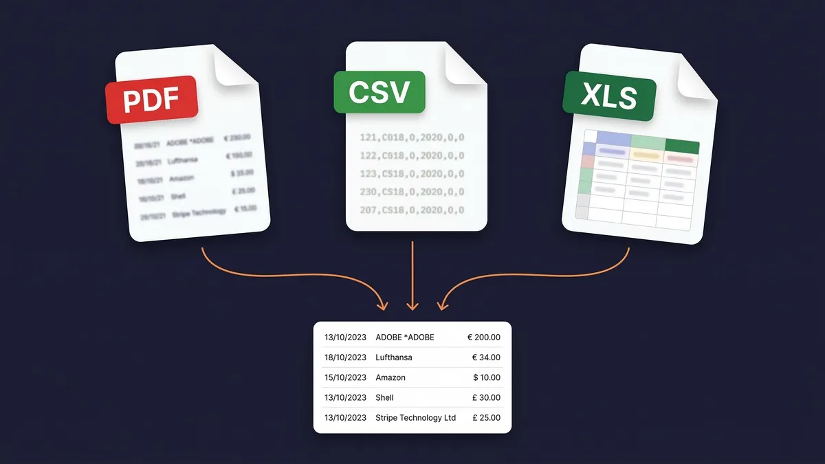 Upload bank statements in any format