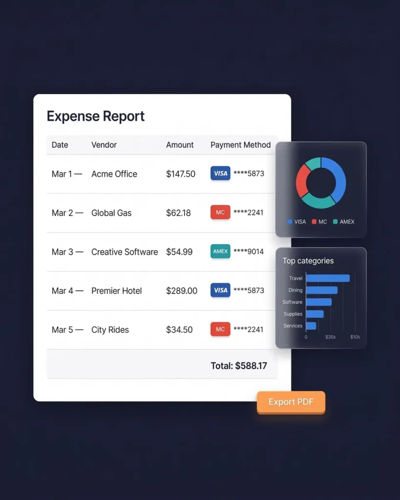 Expense reports from credit card statements