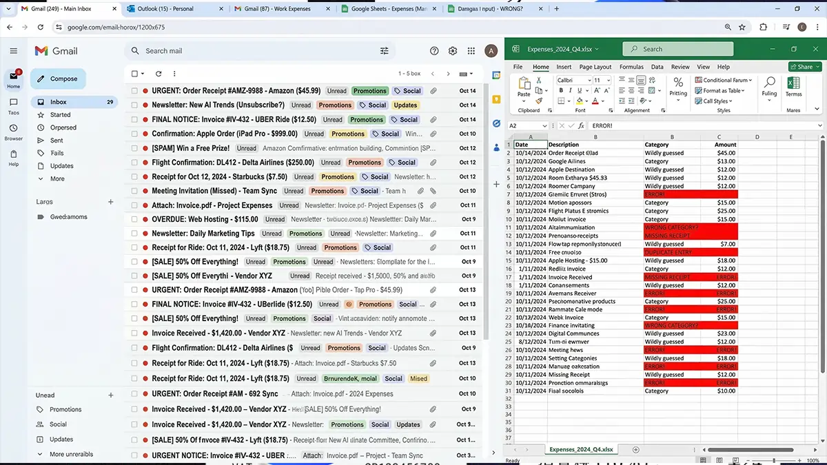 The old way of dealing with email receipts