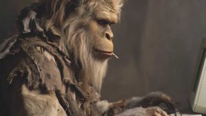 Caveman doing his Excel bookkeeping