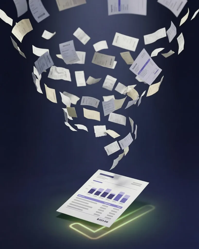 Automatic expense report from receipts