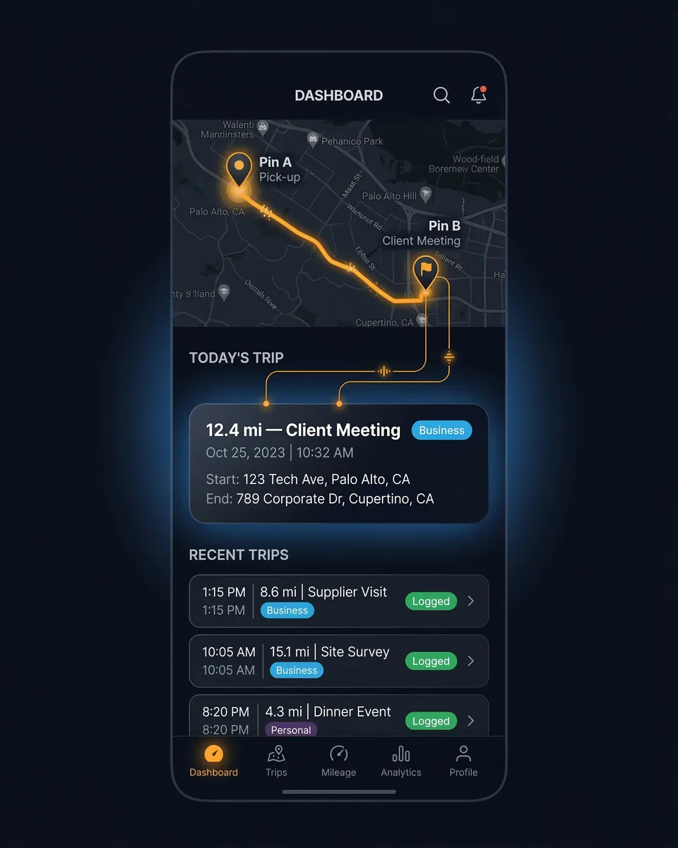 Mileage Tracker with GPS