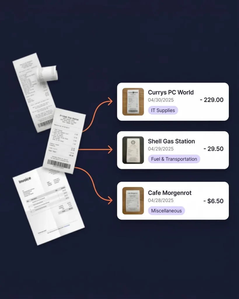 Scanned receipts get categorized automatically