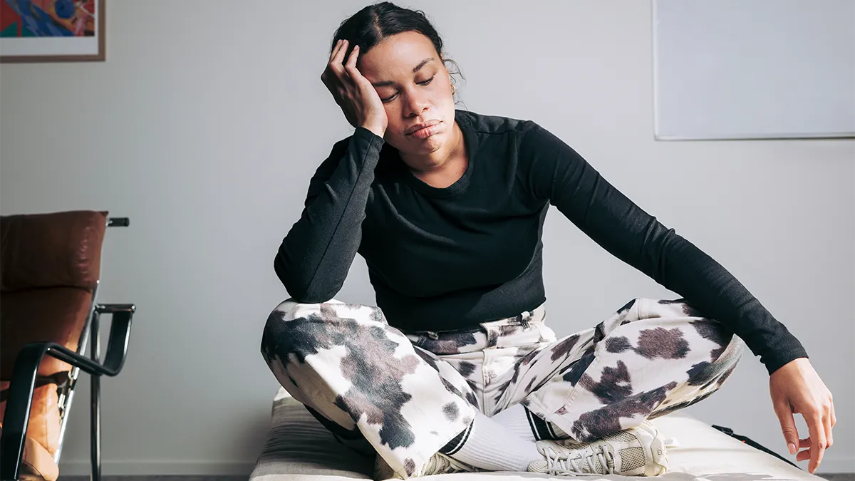 Woman before using SparkReceipt