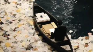 Receipts floating in Venice river