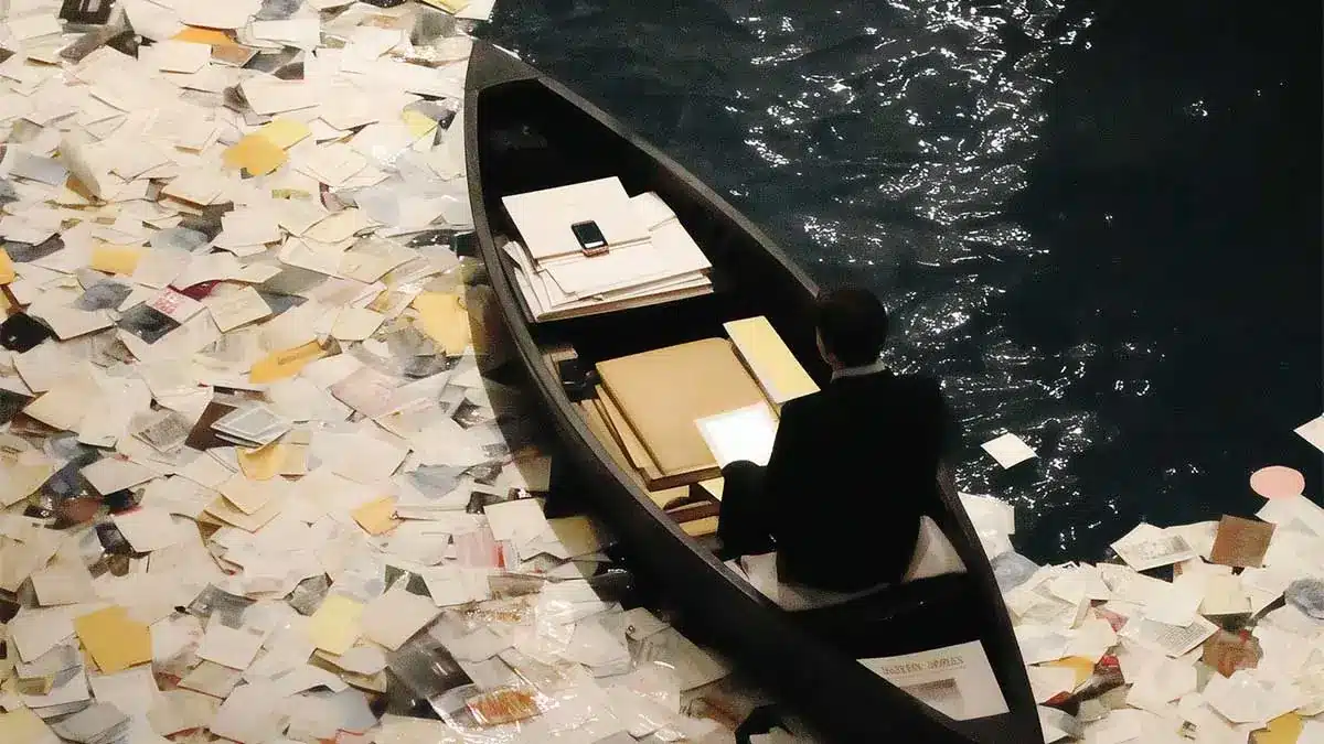 Receipts floating in Venice river